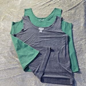 Chico's Teal 2×1 and Charcoal Short Sleeve Tees308